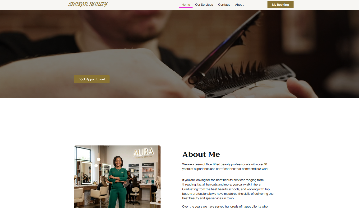 Sharon Beauty website preview
